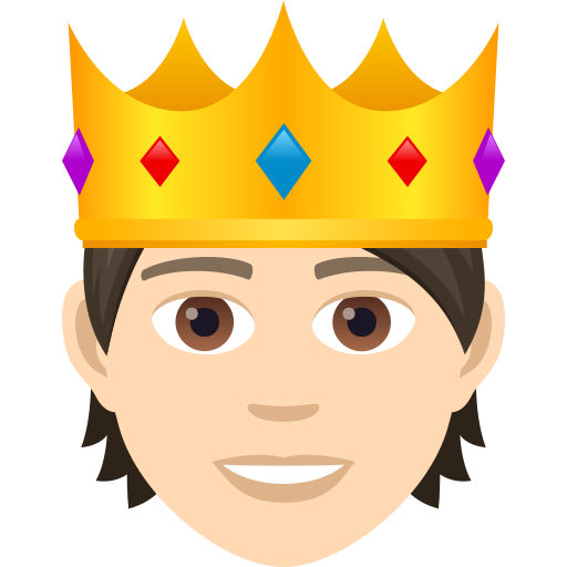 Person with Crown: Light Skin Tone, the design in this release
