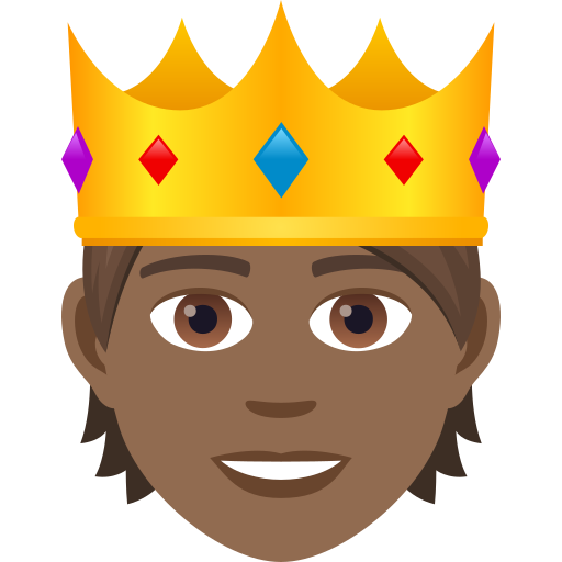 Person with Crown: Medium-Dark Skin Tone, the design in this release