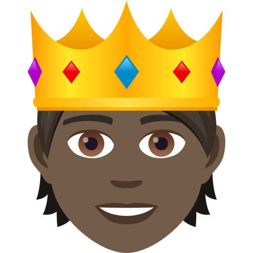 Person with Crown: Dark Skin Tone, the design in this release