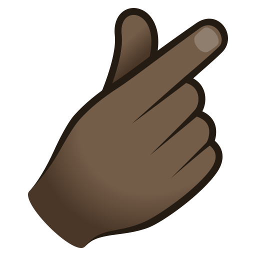 Hand with Index Finger and Thumb Crossed: Dark Skin Tone, the design in this release