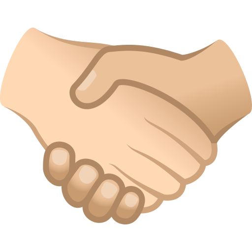Handshake: Light Skin Tone, Medium-Light Skin Tone, the design in this release