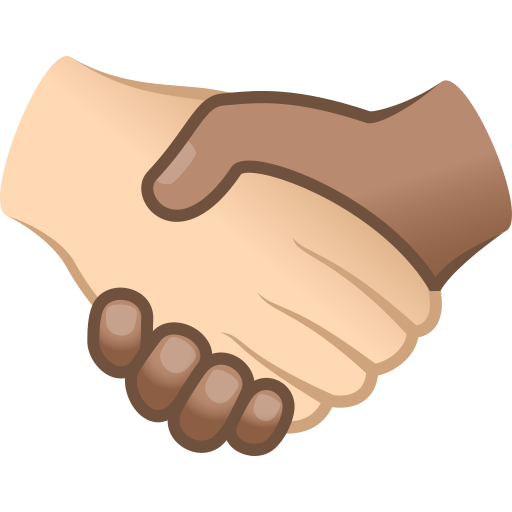 Handshake: Light Skin Tone, Medium Skin Tone, the design in this release
