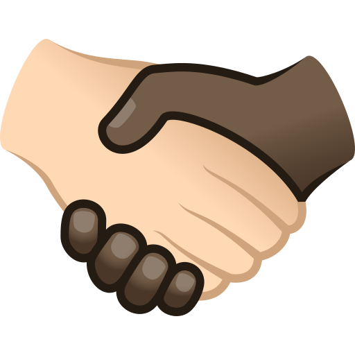 Handshake: Light Skin Tone, Dark Skin Tone, the design in this release
