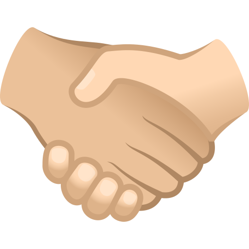 Handshake: Medium-Light Skin Tone, Light Skin Tone, the design in this release