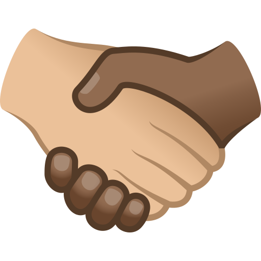 Handshake: Medium-Light Skin Tone, Medium-Dark Skin Tone, the design in this release