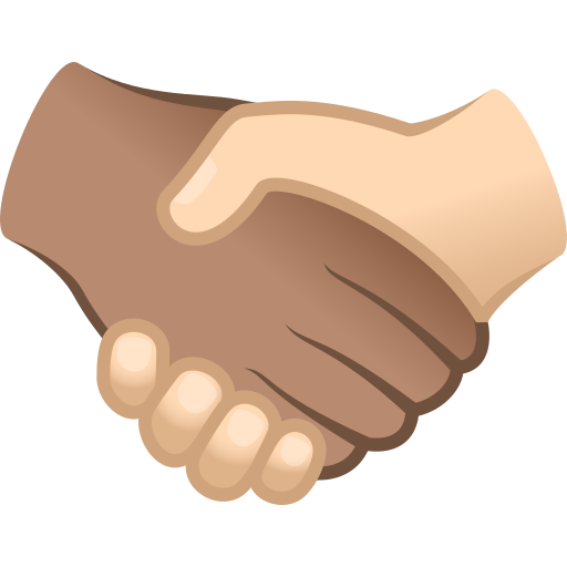 Handshake: Medium Skin Tone, Light Skin Tone, the design in this release