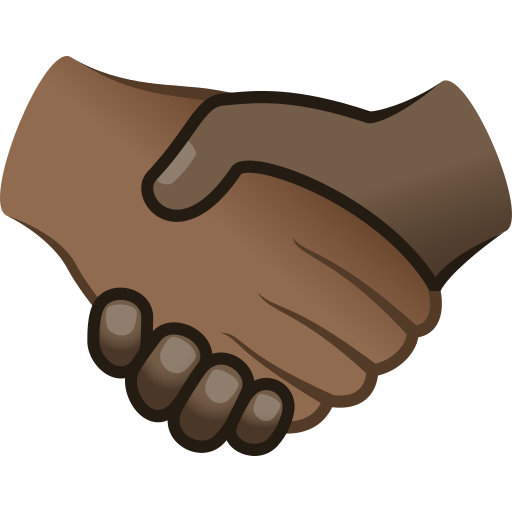 Handshake: Medium-Dark Skin Tone, Dark Skin Tone, the design in this release