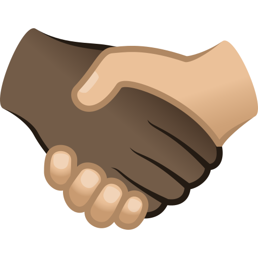 Handshake: Dark Skin Tone, Medium-Light Skin Tone, the design in this release