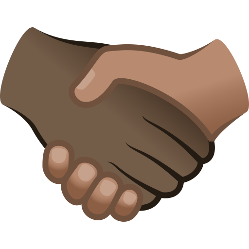 Handshake: Dark Skin Tone, Medium Skin Tone, the design in this release