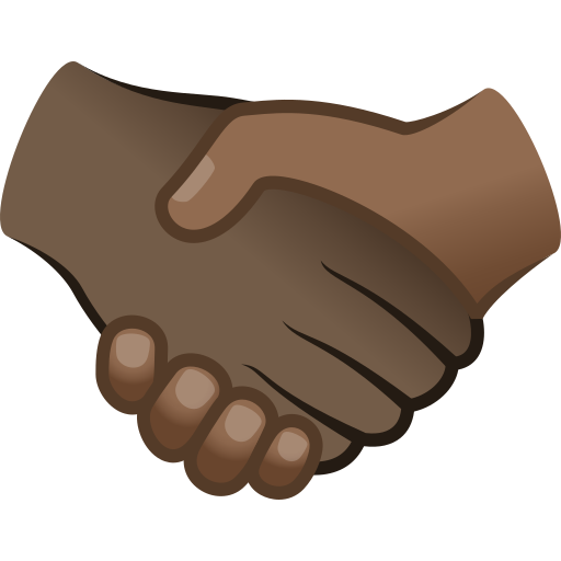 Handshake: Dark Skin Tone, Medium-Dark Skin Tone, the design in this release