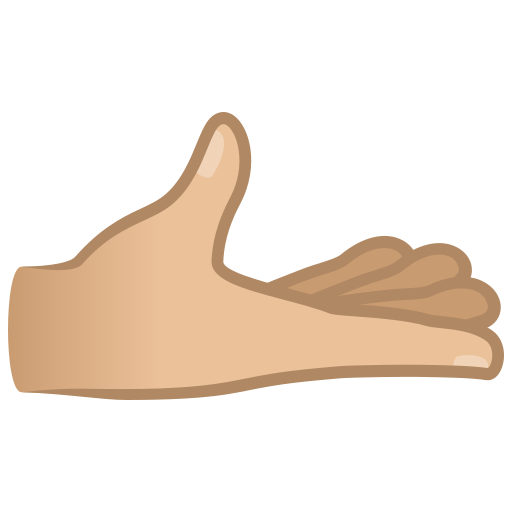 Palm up Hand: Medium-Light Skin Tone, the design in this release