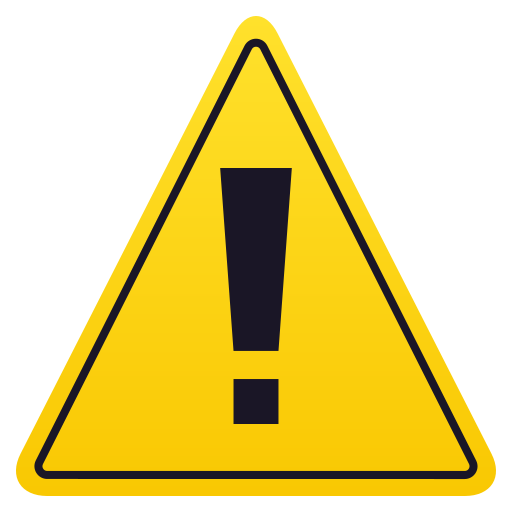 Warning as drawn by JoyPixels in 7.0