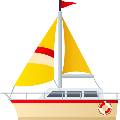 Sailboat as drawn by JoyPixels in 7.0