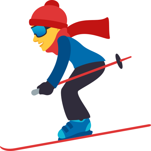 Skier as drawn by JoyPixels in 7.0