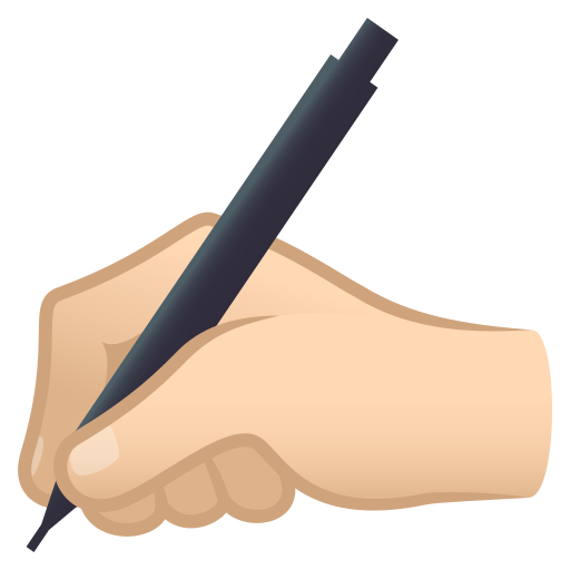 Writing Hand: Light Skin Tone, the design in this release