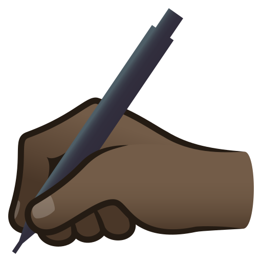 Writing Hand: Dark Skin Tone, the design in this release