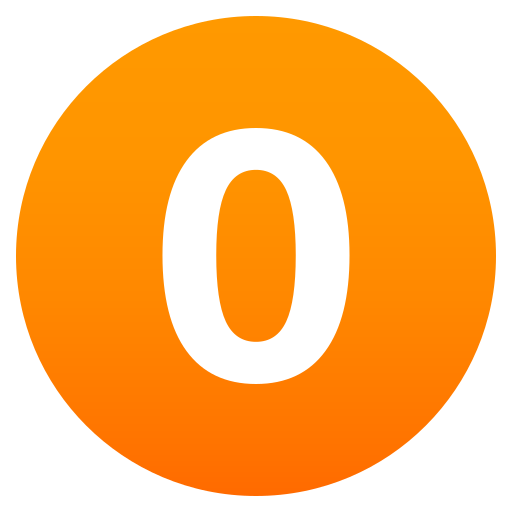 Digit Zero as drawn by JoyPixels in 7.0