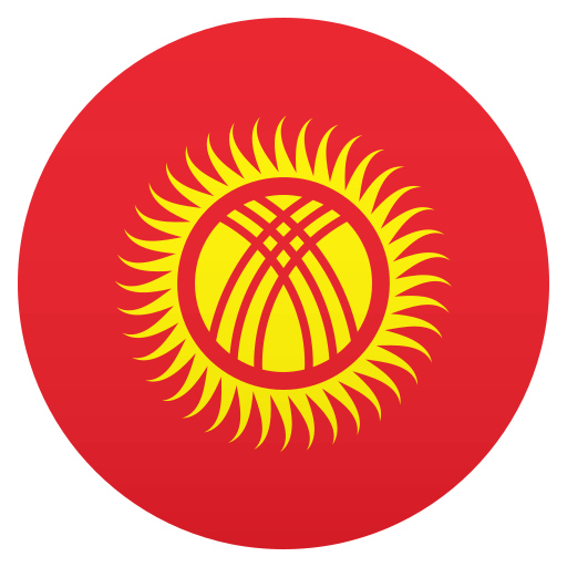 Flag: Kyrgyzstan as drawn by JoyPixels in 8.0