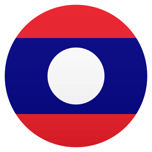 Flag: Laos as drawn by JoyPixels in 8.0