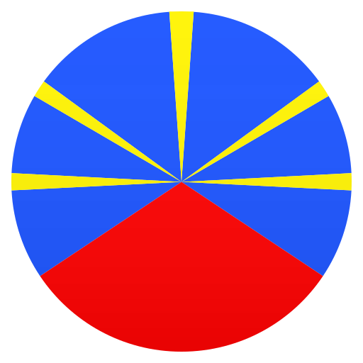 Flag: Réunion as drawn by JoyPixels in 8.0