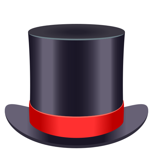 Top Hat as drawn by JoyPixels in 8.0
