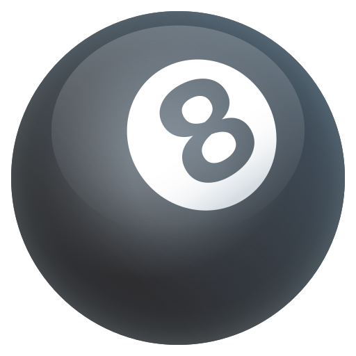 Pool 8 Ball as drawn by JoyPixels in 8.0