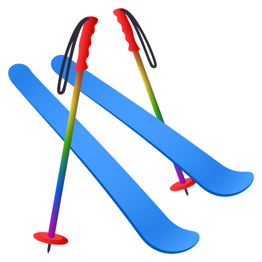 Skis as drawn by JoyPixels in 8.0