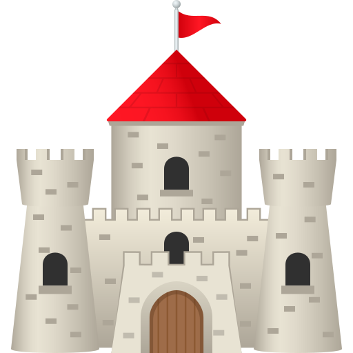 Castle as drawn by JoyPixels in 8.0