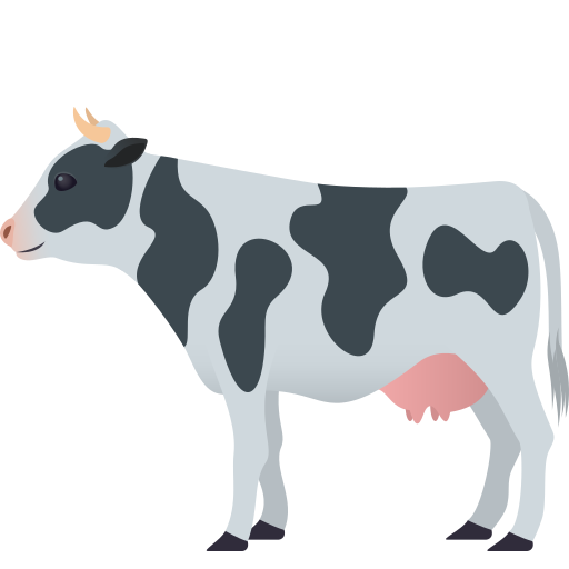 Cow as drawn by JoyPixels in 8.0