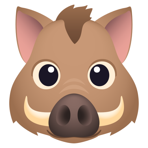Boar as drawn by JoyPixels in 8.0