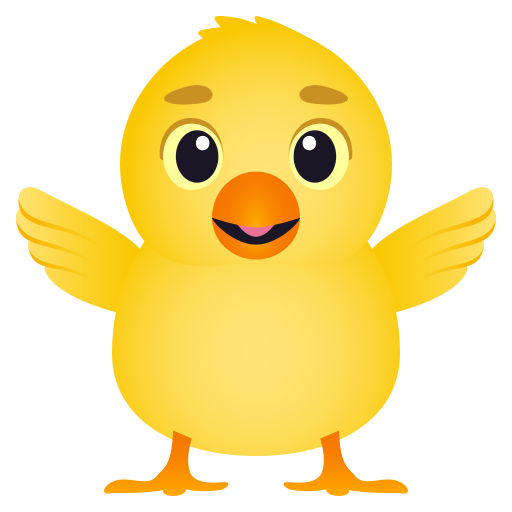 Front-Facing Baby Chick as drawn by JoyPixels in 8.0
