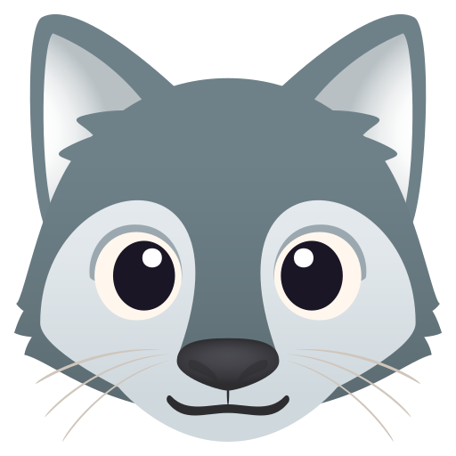 オオカミの顔 as drawn by JoyPixels in 8.0