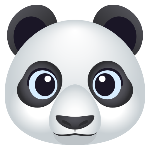 Panda as drawn by JoyPixels in 8.0
