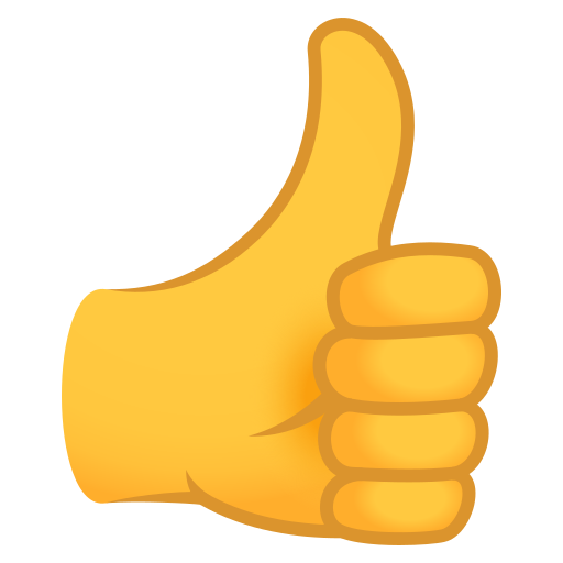 Thumbs up as drawn by JoyPixels in 8.0