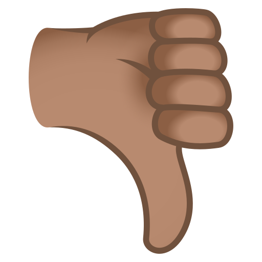 Thumbs Down: Medium Skin Tone as drawn by JoyPixels in 8.0