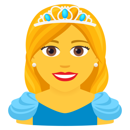 Princess as drawn by JoyPixels in 8.0