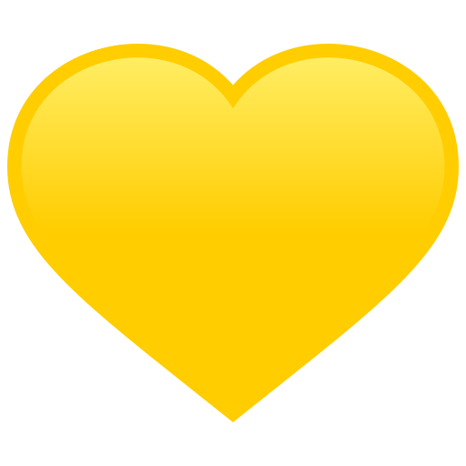 Yellow Heart as drawn by JoyPixels in 8.0