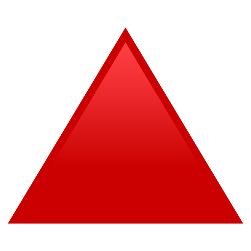 Triangolo Rosso Con Punta Verso L’alto as drawn by JoyPixels in 8.0