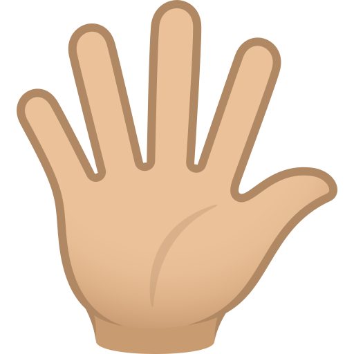 Hand with Fingers Splayed: Medium-Light Skin Tone, the previous design