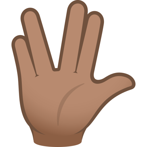 Vulcan Salute: Medium Skin Tone, the previous design