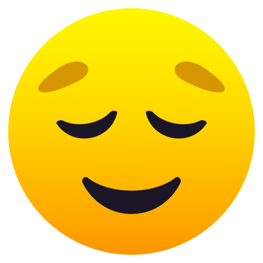 Relieved Face as drawn by JoyPixels in 8.0