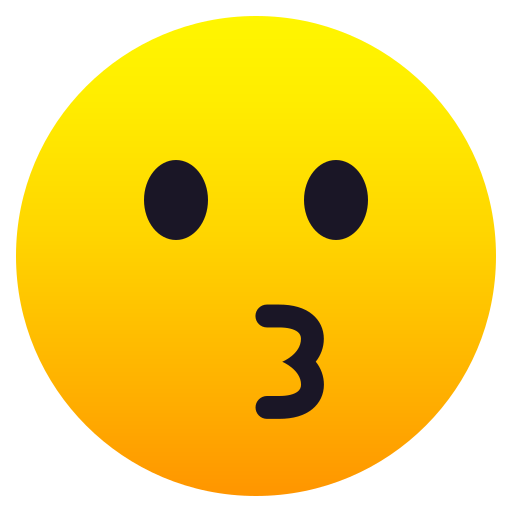 Kissing Face as drawn by JoyPixels in 8.0