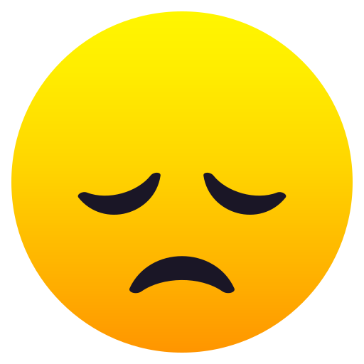 Disappointed Face as drawn by JoyPixels in 8.0