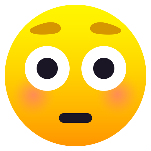 Flushed Face as drawn by JoyPixels in 8.0
