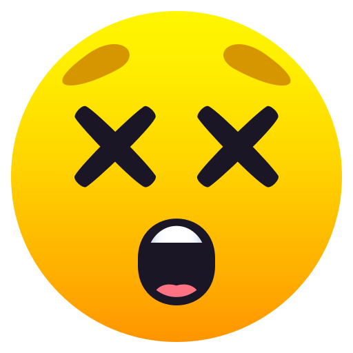 Face with Crossed-Out Eyes as drawn by JoyPixels in 8.0