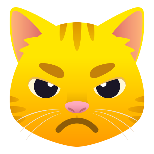 Pouting Cat as drawn by JoyPixels in 8.0