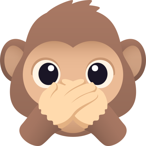 Speak-No-Evil Monkey as drawn by JoyPixels in 8.0