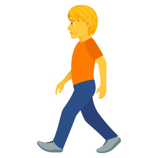 Person Walking as drawn by JoyPixels in 8.0