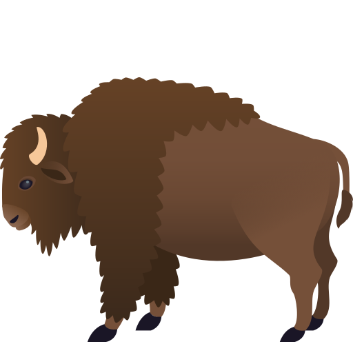 Bison as drawn by JoyPixels in 8.0