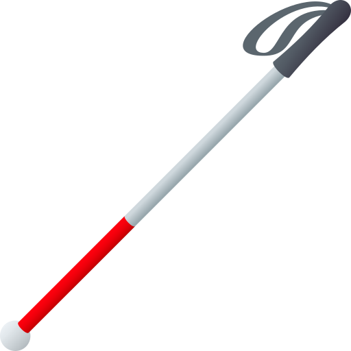 White Cane as drawn by JoyPixels in 8.0